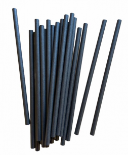 Brčka papírová (černá) - 8mm průměr / 20cm délka