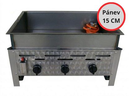 Plynová fritéza – 3-hořáková K+F s pánví 15 cm