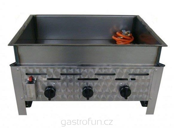 Gastro fritéza plynová - 3 hořáky