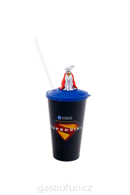 Hrnek s topperem z filmu „Supergirl“ – Krypto