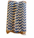 Brčka papírová (modro - bílá) - 8mm průměr / 20cm délka - 2